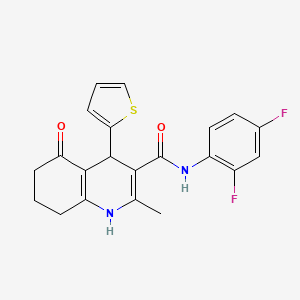 molecular formula C21H18F2N2O2S B3939031 N-(2,4-difluorophenyl)-2-methyl-5-oxo-4-(2-thienyl)-1,4,5,6,7,8-hexahydro-3-quinolinecarboxamide 