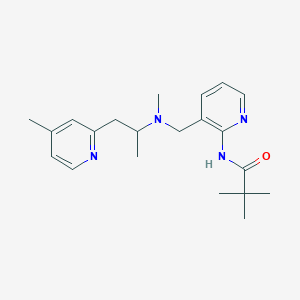 molecular formula C21H30N4O B3939039 2,2-dimethyl-N-[3-({methyl[1-methyl-2-(4-methylpyridin-2-yl)ethyl]amino}methyl)pyridin-2-yl]propanamide 
