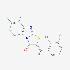 molecular formula C18H12Cl2N2OS B393904 (2Z)-2-(2,3-dichlorobenzylidene)-7,8-dimethyl[1,3]thiazolo[3,2-a]benzimidazol-3(2H)-one 