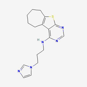 molecular formula C17H21N5S B3939054 N-[3-(1H-imidazol-1-yl)propyl]-6,7,8,9-tetrahydro-5H-cyclohepta[4,5]thieno[2,3-d]pyrimidin-4-amine 