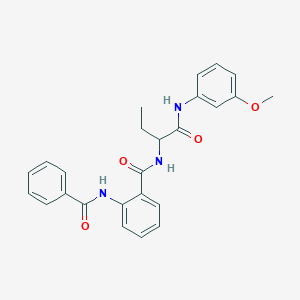 molecular formula C25H25N3O4 B3939062 2-(benzoylamino)-N-(1-{[(3-methoxyphenyl)amino]carbonyl}propyl)benzamide 