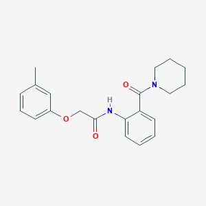 molecular formula C21H24N2O3 B3939066 2-(3-methylphenoxy)-N-[2-(1-piperidinylcarbonyl)phenyl]acetamide 