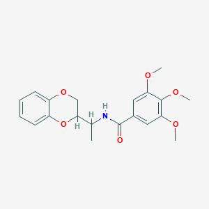 molecular formula C20H23NO6 B3939072 N-[1-(2,3-dihydro-1,4-benzodioxin-2-yl)ethyl]-3,4,5-trimethoxybenzamide 