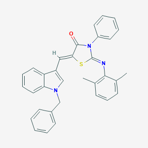 (2Z,5Z)-5-[(1-benzyl-1H-indol-3-yl)methylidene]-2-[(2,6-dimethylphenyl)imino]-3-phenyl-1,3-thiazolidin-4-one