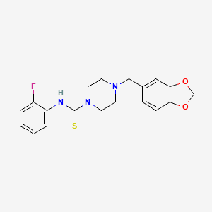 molecular formula C19H20FN3O2S B3939082 4-(1,3-benzodioxol-5-ylmethyl)-N-(2-fluorophenyl)-1-piperazinecarbothioamide 