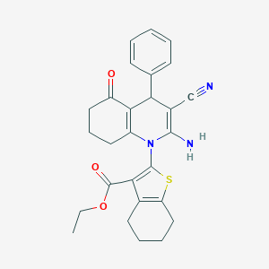 ETHYL 2-(2-AMINO-3-CYANO-5-OXO-4-PHENYL-1,4,5,6,7,8-HEXAHYDROQUINOLIN-1-YL)-4,5,6,7-TETRAHYDRO-1-BENZOTHIOPHENE-3-CARBOXYLATE