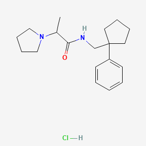 molecular formula C19H29ClN2O B3939094 N-[(1-phenylcyclopentyl)methyl]-2-(1-pyrrolidinyl)propanamide hydrochloride 