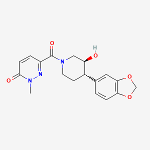 6-{[(3S*,4S*)-4-(1,3-benzodioxol-5-yl)-3-hydroxypiperidin-1-yl]carbonyl}-2-methylpyridazin-3(2H)-one