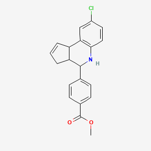 molecular formula C20H18ClNO2 B3939117 methyl 4-(8-chloro-3a,4,5,9b-tetrahydro-3H-cyclopenta[c]quinolin-4-yl)benzoate 