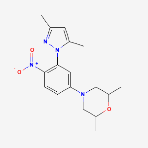 molecular formula C17H22N4O3 B3939157 4-[3-(3,5-dimethyl-1H-pyrazol-1-yl)-4-nitrophenyl]-2,6-dimethylmorpholine CAS No. 5679-57-2