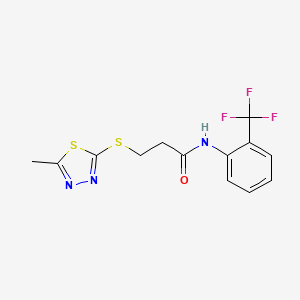 3-[(5-methyl-1,3,4-thiadiazol-2-yl)thio]-N-[2-(trifluoromethyl)phenyl]propanamide