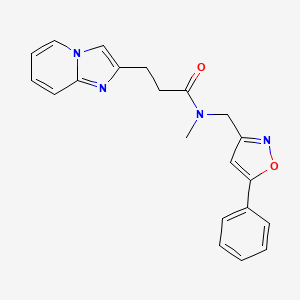 molecular formula C21H20N4O2 B3939186 3-imidazo[1,2-a]pyridin-2-yl-N-methyl-N-[(5-phenylisoxazol-3-yl)methyl]propanamide 