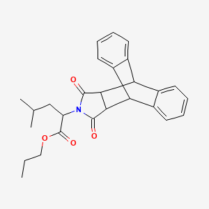 molecular formula C27H29NO4 B3939194 propyl 2-(16,18-dioxo-17-azapentacyclo[6.6.5.0~2,7~.0~9,14~.0~15,19~]nonadeca-2,4,6,9,11,13-hexaen-17-yl)-4-methylpentanoate 