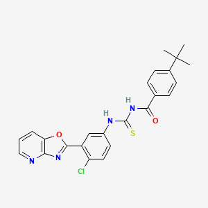 molecular formula C24H21ClN4O2S B3939201 4-tert-butyl-N-{[(4-chloro-3-[1,3]oxazolo[4,5-b]pyridin-2-ylphenyl)amino]carbonothioyl}benzamide 