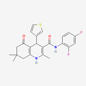 molecular formula C23H22F2N2O2S B3939203 N-(2,4-difluorophenyl)-2,7,7-trimethyl-5-oxo-4-(3-thienyl)-1,4,5,6,7,8-hexahydro-3-quinolinecarboxamide 