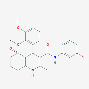 molecular formula C25H25FN2O4 B3939209 4-(2,3-dimethoxyphenyl)-N-(3-fluorophenyl)-2-methyl-5-oxo-1,4,5,6,7,8-hexahydro-3-quinolinecarboxamide 