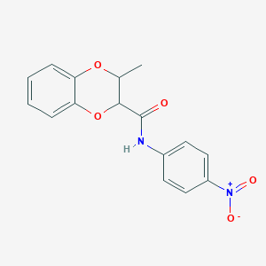 molecular formula C16H14N2O5 B3939241 3-methyl-N-(4-nitrophenyl)-2,3-dihydro-1,4-benzodioxine-2-carboxamide 
