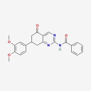 molecular formula C23H21N3O4 B3939249 N-[7-(3,4-dimethoxyphenyl)-5-oxo-5,6,7,8-tetrahydro-2-quinazolinyl]benzamide 