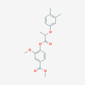 molecular formula C20H22O6 B3939260 methyl 4-{[2-(3,4-dimethylphenoxy)propanoyl]oxy}-3-methoxybenzoate 