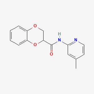 molecular formula C15H14N2O3 B3939271 N-(4-methyl-2-pyridinyl)-2,3-dihydro-1,4-benzodioxine-2-carboxamide 