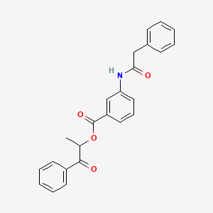 molecular formula C24H21NO4 B3939288 1-methyl-2-oxo-2-phenylethyl 3-[(phenylacetyl)amino]benzoate 