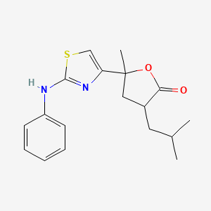 molecular formula C18H22N2O2S B3939312 5-(2-anilino-1,3-thiazol-4-yl)-3-isobutyl-5-methyldihydro-2(3H)-furanone 