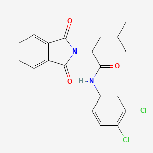 molecular formula C20H18Cl2N2O3 B3939323 N-(3,4-dichlorophenyl)-2-(1,3-dioxo-1,3-dihydro-2H-isoindol-2-yl)-4-methylpentanamide 