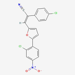 molecular formula C19H10Cl2N2O3 B3939326 3-[5-(2-chloro-4-nitrophenyl)-2-furyl]-2-(4-chlorophenyl)acrylonitrile 