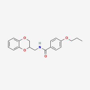 molecular formula C19H21NO4 B3939335 N-(2,3-dihydro-1,4-benzodioxin-2-ylmethyl)-4-propoxybenzamide 