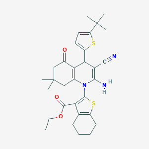 ETHYL 2-[2-AMINO-4-(5-TERT-BUTYLTHIOPHEN-2-YL)-3-CYANO-7,7-DIMETHYL-5-OXO-1,4,5,6,7,8-HEXAHYDROQUINOLIN-1-YL]-4,5,6,7-TETRAHYDRO-1-BENZOTHIOPHENE-3-CARBOXYLATE