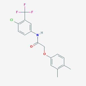 molecular formula C17H15ClF3NO2 B3939352 N-[4-chloro-3-(trifluoromethyl)phenyl]-2-(3,4-dimethylphenoxy)acetamide 