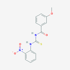 molecular formula C15H13N3O4S B3939358 3-methoxy-N-{[(2-nitrophenyl)amino]carbonothioyl}benzamide 