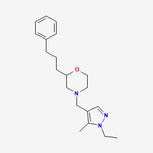 molecular formula C20H29N3O B3939365 4-[(1-ethyl-5-methyl-1H-pyrazol-4-yl)methyl]-2-(3-phenylpropyl)morpholine 