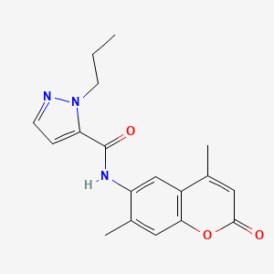 molecular formula C18H19N3O3 B3939371 N-(4,7-dimethyl-2-oxo-2H-chromen-6-yl)-1-propyl-1H-pyrazole-5-carboxamide 