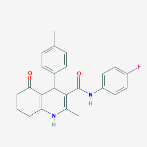 molecular formula C24H23FN2O2 B3939403 N-(4-fluorophenyl)-2-methyl-4-(4-methylphenyl)-5-oxo-1,4,5,6,7,8-hexahydro-3-quinolinecarboxamide 