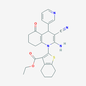 ETHYL 2-[2-AMINO-3-CYANO-5-OXO-4-(PYRIDIN-3-YL)-1,4,5,6,7,8-HEXAHYDROQUINOLIN-1-YL]-4,5,6,7-TETRAHYDRO-1-BENZOTHIOPHENE-3-CARBOXYLATE