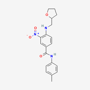 molecular formula C19H21N3O4 B3939431 N-(4-methylphenyl)-3-nitro-4-[(tetrahydro-2-furanylmethyl)amino]benzamide 