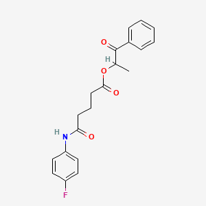 molecular formula C20H20FNO4 B3939440 1-methyl-2-oxo-2-phenylethyl 5-[(4-fluorophenyl)amino]-5-oxopentanoate 