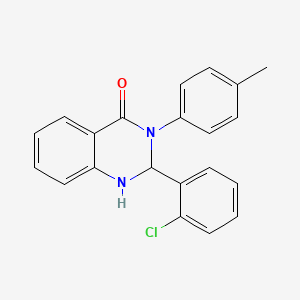 molecular formula C21H17ClN2O B3939445 2-(2-chlorophenyl)-3-(4-methylphenyl)-2,3-dihydro-4(1H)-quinazolinone 