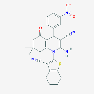 2-Amino-1-(3-cyano-4,5,6,7-tetrahydro-1-benzothien-2-yl)-7,7-dimethyl-4-(3-nitrophenyl)-5-oxo-1,4,5,6,7,8-hexahydro-3-quinolinecarbonitrile