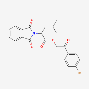 molecular formula C22H20BrNO5 B3939470 2-(4-bromophenyl)-2-oxoethyl 2-(1,3-dioxo-1,3-dihydro-2H-isoindol-2-yl)-4-methylpentanoate 