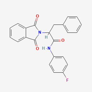molecular formula C23H17FN2O3 B3939478 2-(1,3-dioxo-1,3-dihydro-2H-isoindol-2-yl)-N-(4-fluorophenyl)-3-phenylpropanamide 