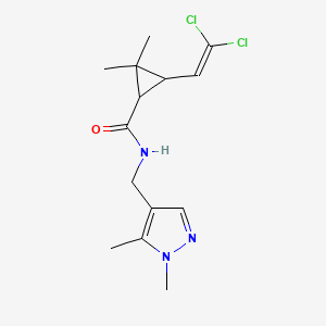 molecular formula C14H19Cl2N3O B3939479 3-(2,2-dichlorovinyl)-N-[(1,5-dimethyl-1H-pyrazol-4-yl)methyl]-2,2-dimethylcyclopropanecarboxamide 