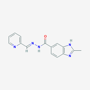 molecular formula C15H13N5O B393948 2-methyl-N'-(2-pyridinylmethylene)-1H-benzimidazole-6-carbohydrazide 