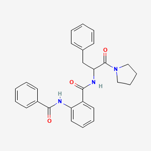 molecular formula C27H27N3O3 B3939483 2-(benzoylamino)-N-[1-benzyl-2-oxo-2-(1-pyrrolidinyl)ethyl]benzamide 