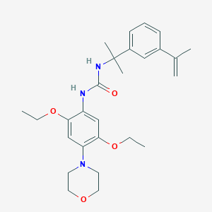 molecular formula C27H37N3O4 B3939505 N-[2,5-diethoxy-4-(4-morpholinyl)phenyl]-N'-[1-(3-isopropenylphenyl)-1-methylethyl]urea 