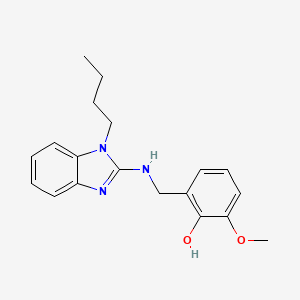 molecular formula C19H23N3O2 B3939519 2-{[(1-butyl-1H-benzimidazol-2-yl)amino]methyl}-6-methoxyphenol 