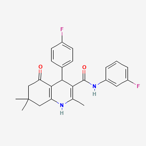 N-(3-fluorophenyl)-4-(4-fluorophenyl)-2,7,7-trimethyl-5-oxo-1,4,5,6,7,8-hexahydro-3-quinolinecarboxamide