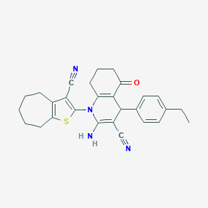 2-amino-1-(3-cyano-5,6,7,8-tetrahydro-4H-cyclohepta[b]thiophen-2-yl)-4-(4-ethylphenyl)-5-oxo-1,4,5,6,7,8-hexahydroquinoline-3-carbonitrile