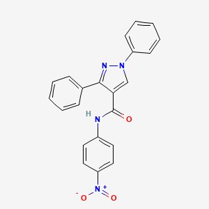 molecular formula C22H16N4O3 B3939536 N-(4-nitrophenyl)-1,3-diphenyl-1H-pyrazole-4-carboxamide 